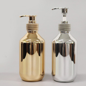 300 ml диспенсъри за сапун за ръце Златни хромирани пластмасови бутилки за течен сапун Аксесоари за баня