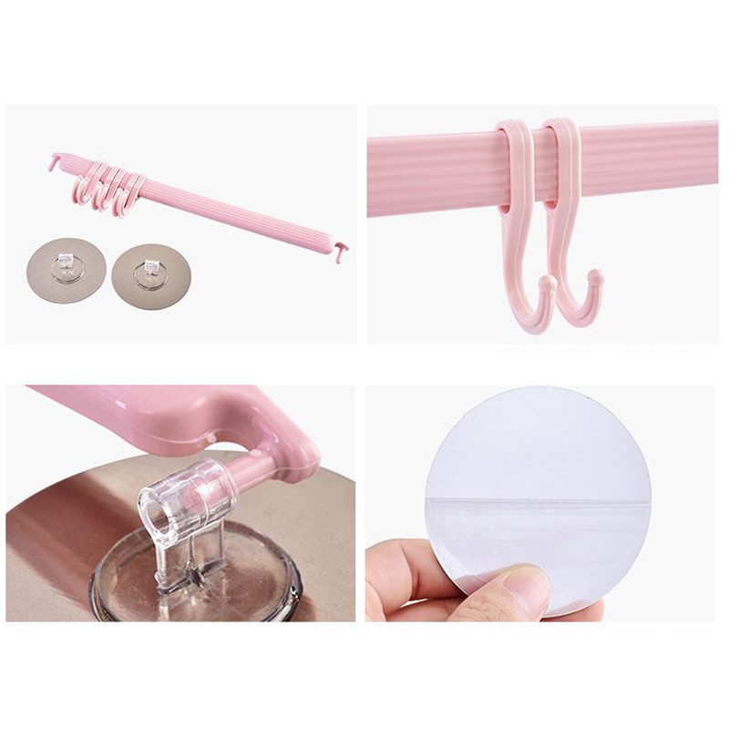 Pašlīmējošs 6 āķi Vannas istabas sienas dvieļu turētājs Iekarināms beznaglas statīvs Stipras pastas āķi Atslēgu āķi Virtuves glabāšanas plaukts