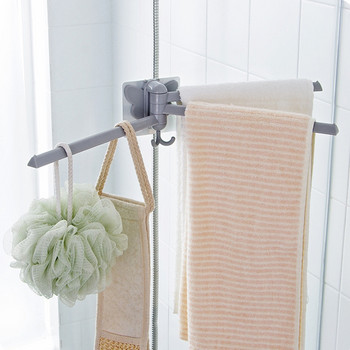 N0HB Creative περιστρεφόμενη μπάρα πετσετών Βάση τοίχου για πετσέτες μπάνιου Βάση αποθήκευσης Organizer Εξοικονόμηση χώρου Κρεμάστρα για πετσέτες 3 βραχίονες