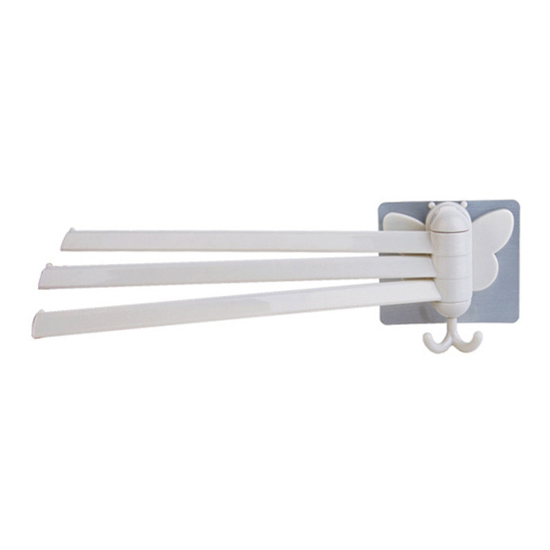 N0HB radošs grozāms dvieļu stieņa sienas stiprinājums vannas istabas dvieļu turētāja turētājs Glabāšanas organizators vietu taupošs dvieļu žāvētājs, 3 rokas