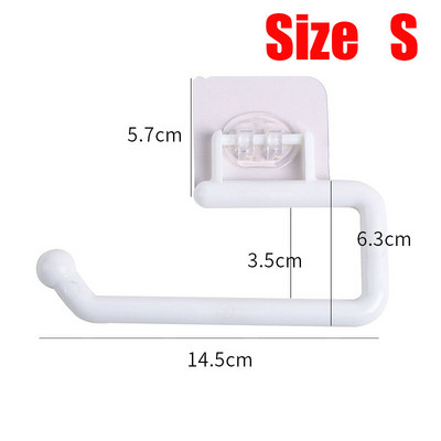 Tualetes papīra turētājs, pašlīmējošs virtuves tualetes ruļļu turētājs, plastmasas dvieļu plaukts vannas istabas audu uzglabāšanai