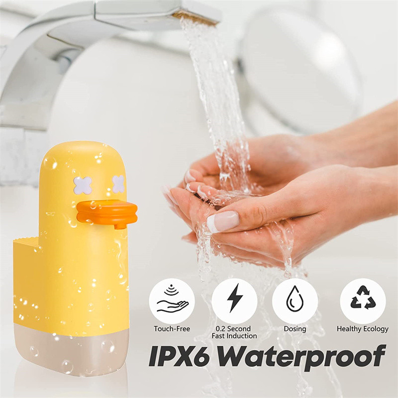 350 ml automatski dozator pjenastog sapuna Punjivi dozator slatke žute patke sapuna Infracrveni dozator tekućeg sapuna za uređenje doma