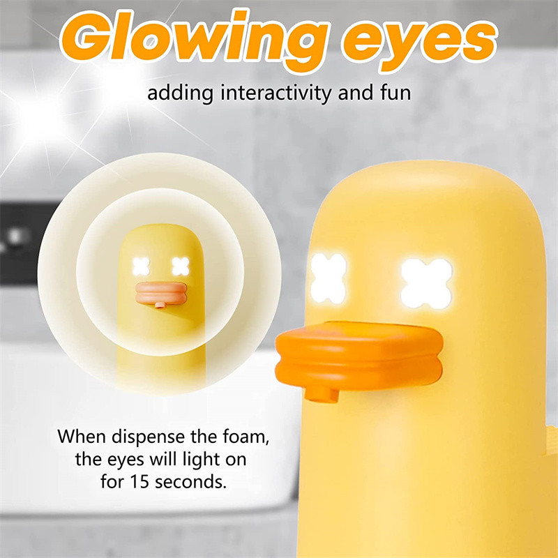 350 ml automatski dozator pjenastog sapuna Punjivi dozator slatke žute patke sapuna Infracrveni dozator tekućeg sapuna za uređenje doma