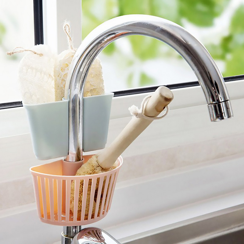 Stalak za sudoper Plastična košara Stalak za pohranu Odvod za višekratnu upotrebu Kuhinjski pribor za kuhinju Kupaonica krem boje