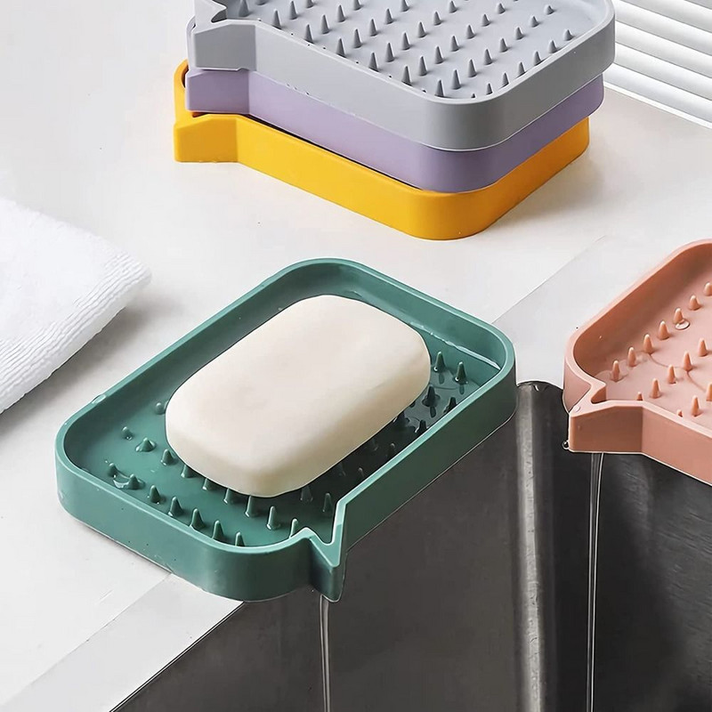 Silikoonist seebialus, libisemiskindel, ise äranev seebihoidik Seebisäästja Lihtne puhastada seebihoidja Seebihoidik Vannitoatarvikud