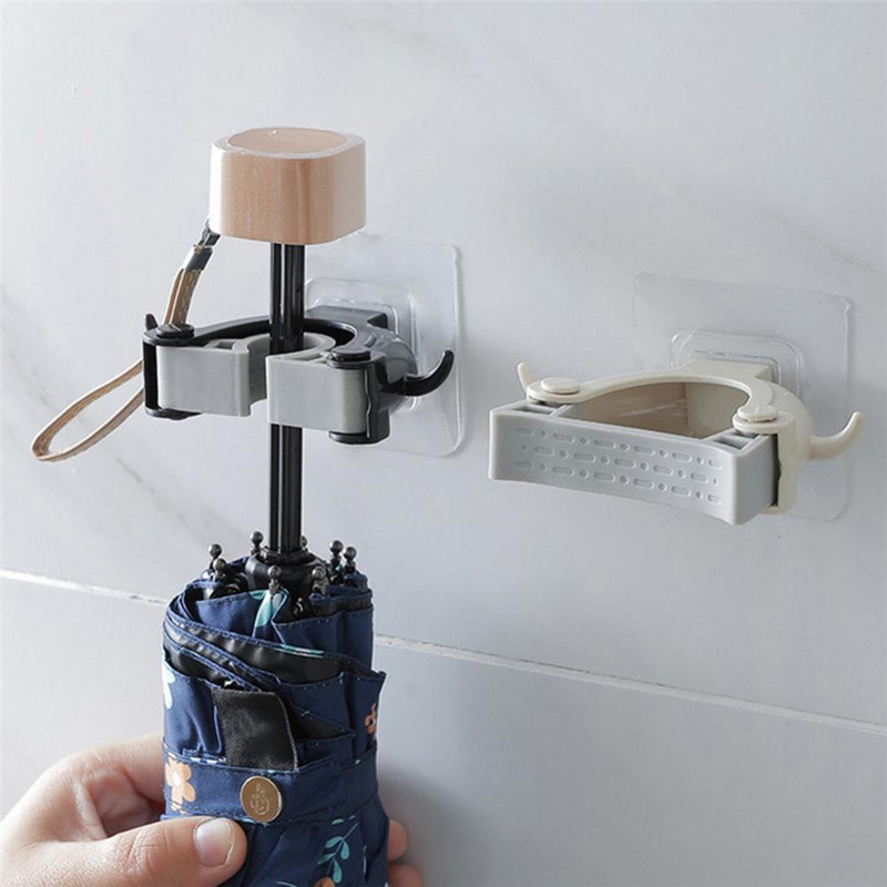 Vannas istabas pie sienas stiprināms suku slotas turētājs Mopu pakarināms āķis uzglabāšanas statīvs