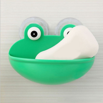 Lovely Frog Wall Suction Σφουγγάρι Σαπουνιού Αποστράγγισης Σχάρας Πιάτων Οργανωτής μπάνιου