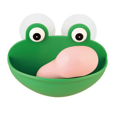 Lovely Frog Wall Suction Σφουγγάρι Σαπουνιού Αποστράγγισης Σχάρας Πιάτων Οργανωτής μπάνιου