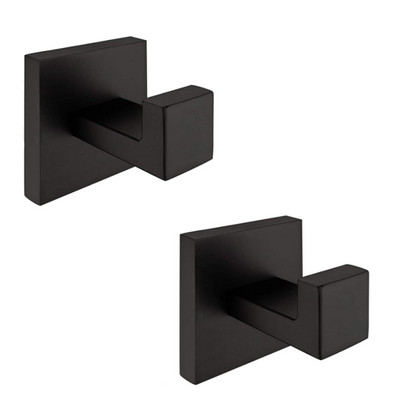 Μαύρα αξεσουάρ μπάνιου εξαρτήματα επιτοίχιας τοποθέτησης SUS 304 από ανοξείδωτο ατσάλι Γάντζος ρούχων Βάση χαρτιού τουαλέτας Εγκαταστάσεις κουζίνας