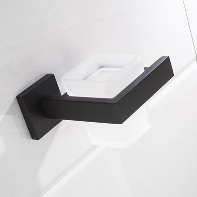 Μαύρα αξεσουάρ μπάνιου εξαρτήματα επιτοίχιας τοποθέτησης SUS 304 από ανοξείδωτο ατσάλι Γάντζος ρούχων Βάση χαρτιού τουαλέτας Εγκαταστάσεις κουζίνας