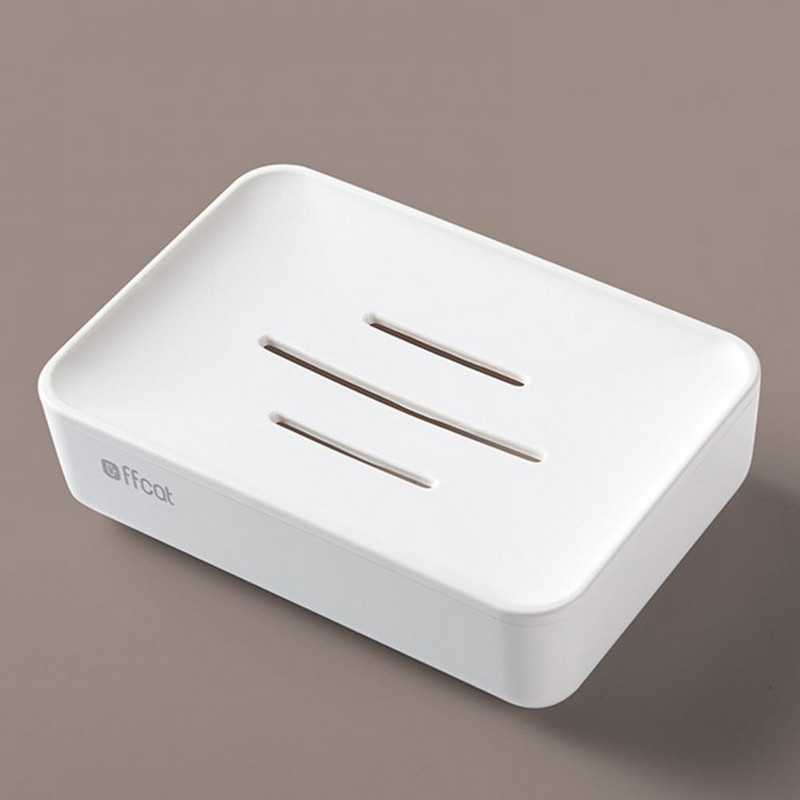 Raft pentru săpun Design de drenaj Scobit Culoare solidă Fund îngroșat Depozitare ventilată Săpun Structură robustă Placă de săpun cu două straturi