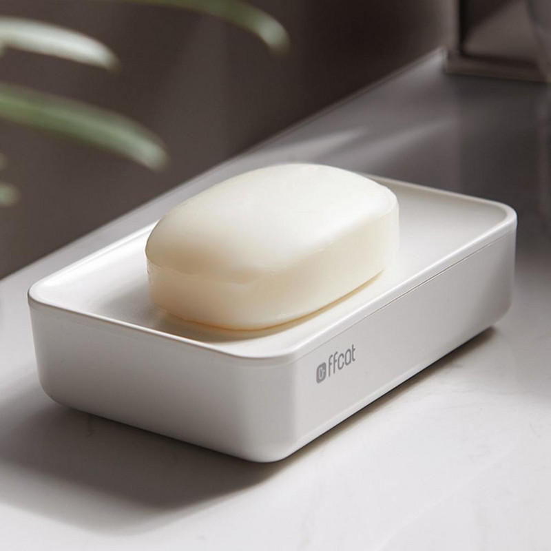 Raft pentru săpun Design de drenaj Scobit Culoare solidă Fund îngroșat Depozitare ventilată Săpun Structură robustă Placă de săpun cu două straturi