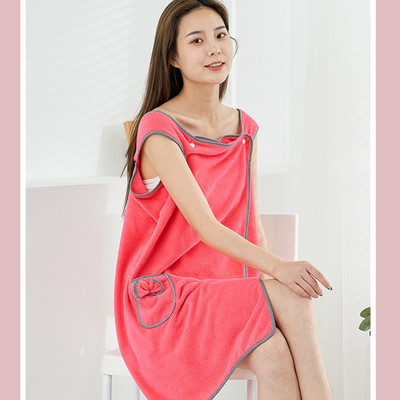 (CHAYULU) 2022 Čarobni mekani ručnik od koraljnog flisa za kupanje koji se može nositi za odrasle Suknja za kupanje s tregerima Traka za glavu Kapa za tuširanje za sušilo za kosu