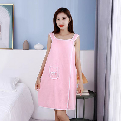 Moteriška vonios / dušo rankšluosčių suknelė su petnešėlėmis Lengva iki kelių kūno apvyniojama SPA vonia rankšluosčiu moterims