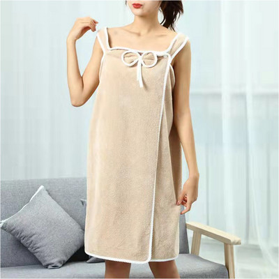 Moteriška vonios / dušo rankšluosčių suknelė su petnešėlėmis Lengva iki kelių kūno apvyniojama SPA vonia rankšluosčiu moterims