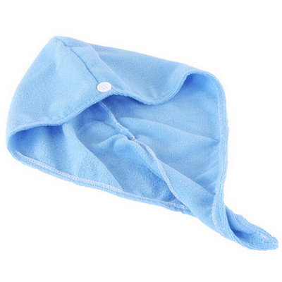 Ručnik za kosu od mikrovlakana, kapa za njegu s gumbom, super upijajući omot za ručnik za kosu Brzo sušeći omot za kosu za žene Kupaonski pribor