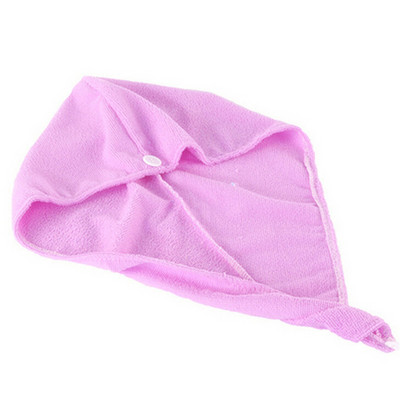 Ručnik za kosu od mikrovlakana, kapa za njegu s gumbom, super upijajući omot za ručnik za kosu Brzo sušeći omot za kosu za žene Kupaonski pribor