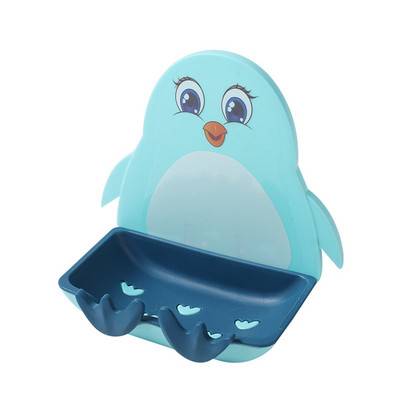 Odvodna usisna čašica Zidna kutija za sapun Crtani pingvin Kreativna kutija za sapun Odvodni stalak za sapun Kupaonska kutija Viseći stalak za sapun