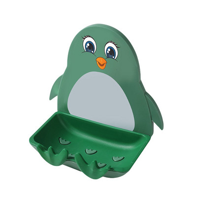 Odvodna usisna čašica Zidna kutija za sapun Crtani pingvin Kreativna kutija za sapun Odvodni stalak za sapun Kupaonska kutija Viseći stalak za sapun