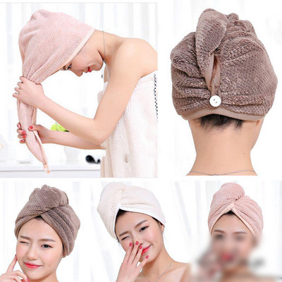 Quick Dry Towel Uus Quick Dry Dry Head Shower Cap käterätik Juuste mähis Pehme Mikrokiud Vanni Turban Magic Dušimüts Lady Turban Pea mähis