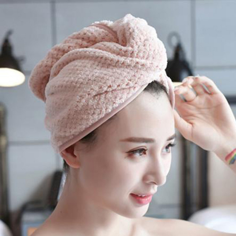Greitai išdžiūvantis rankšluostis Naujas Quick Dry Head dušo dangtelio rankšluosčio plaukų įvyniojimas Minkštas mikropluošto vonios turbanas Magic dušo kepuraitė Lady Turban galvos įvyniojimas