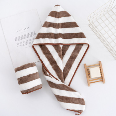 Brzo upijajuća kapa za sušenje kose Turban Šešir od ananasa Koraljnog runa Ručnik za dugu kosu za sušenje kose 25x65 cm