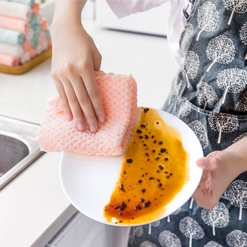 Γρήγορη ξήρανση μικροϊνών κουρέλι κουζίνας μαγειρικής ανανάς πλέγμα πιάτων πανί σπιτιού Παχύ απορροφητικό πιάτο Πετσέτα Καθαρισμός σπιτιού