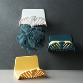 Līmējošā ziepju kastes trauka uzglabāšanas plāksnes paliktņa turētājs Pie sienas stiprināms ziepju turētājs vannas istabas konteinera organizators ar pakaramo