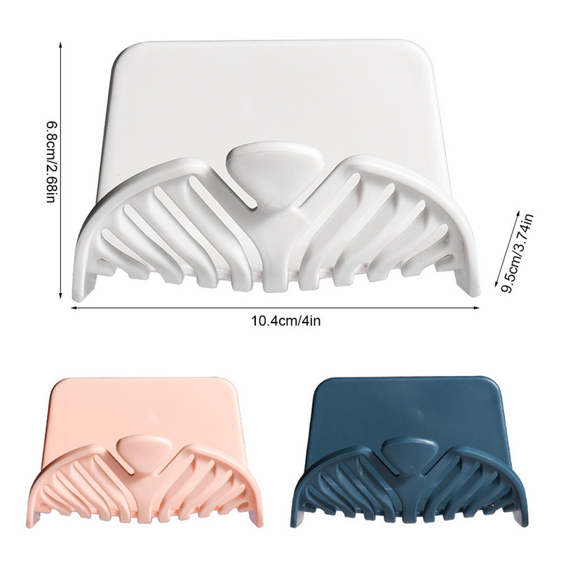 Līmējošā ziepju kastes trauka uzglabāšanas plāksnes paliktņa turētājs Pie sienas stiprināms ziepju turētājs vannas istabas konteinera organizators ar pakaramo