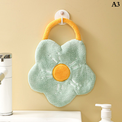 1kom Meki koraljni baršun Slatka mačka Super upijajući viseći ubrus Home Decora Ručnik za ruke Kuhinjski pribor za kupaonicu
