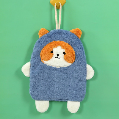 1kom Meki koraljni baršun Slatka mačka Super upijajući viseći ubrus Home Decora Ručnik za ruke Kuhinjski pribor za kupaonicu