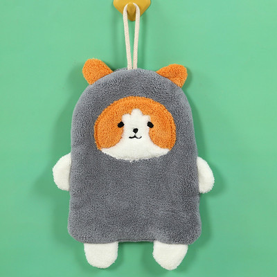 1kom Meki koraljni baršun Slatka mačka Super upijajući viseći ubrus Home Decora Ručnik za ruke Kuhinjski pribor za kupaonicu