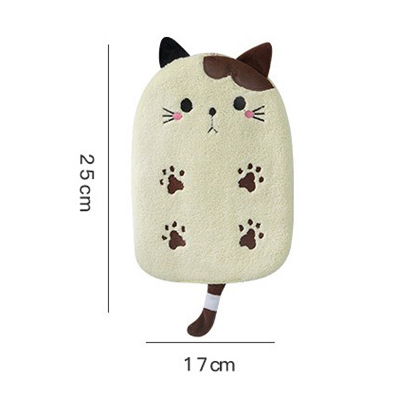 1kom Meki koraljni baršun Slatka mačka Super upijajući viseći ubrus Home Decora Ručnik za ruke Kuhinjski pribor za kupaonicu