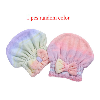 Sieviešu meiteņu mikrošķiedras sauso matu cepure dušas galvas apvalks krāsains vannas cepures mīksts matu turbāna dvielis