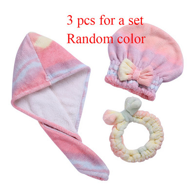 Sieviešu meiteņu mikrošķiedras sauso matu cepure dušas galvas apvalks krāsains vannas cepures mīksts matu turbāna dvielis