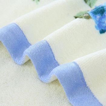 Мека 100% памук Хавлиена кърпа за лице с щампа на цветя Хавлиени кърпи за ръце за коса Водоабсорбираща кърпа за баня 34*74 см 1 бр.