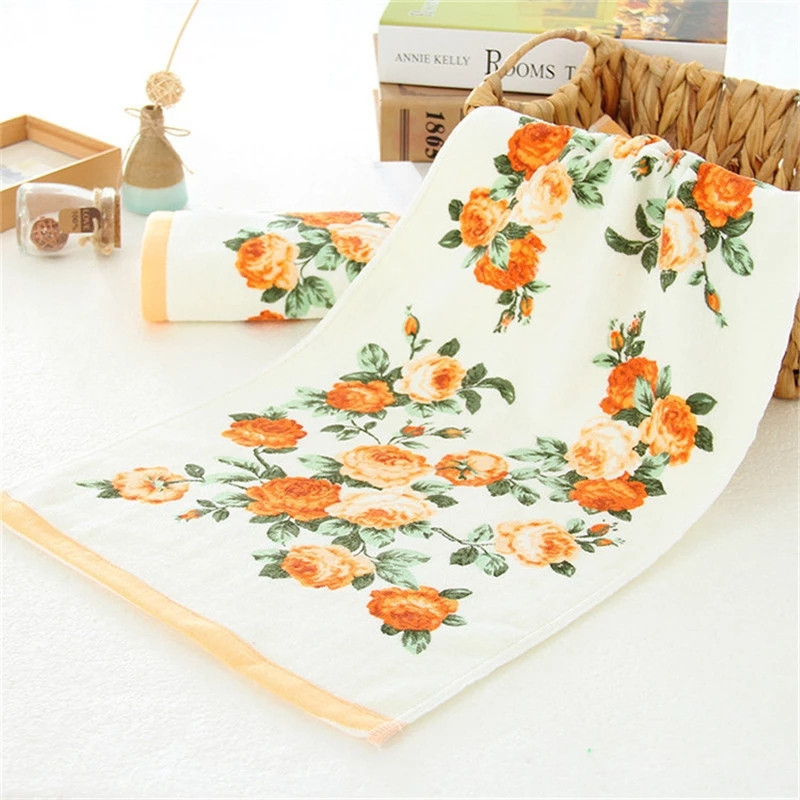 Prosop moale 100% bumbac pentru față cu flori, cu imprimeu floral, pentru acasă, pentru păr, prosoape de mână, prosoape pentru baie, absorbantă de apă 34*74cm 1buc