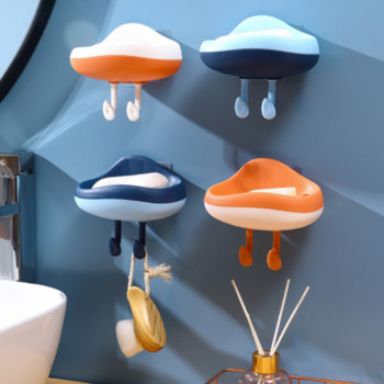 1PC Кутия за сапун във формата на анимационен облак, окачена на стената за дренаж, държач за сапун, рафт, чинии за душ, сапун за пране, тава за съхранение Консумативи за баня