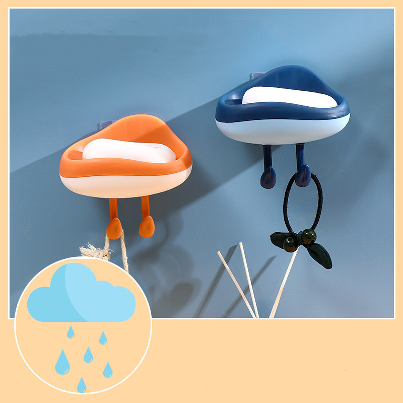 1PC Kutija za sapun u obliku oblaka na zidu Viseći odvod Držač za sapun Polica za tuš Posude za sapun za pranje rublja Posuda za odlaganje Kupaonski pribor