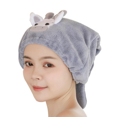 Brzosušivi ručnik za kosu Brzo upija vodu Ručnik za vezenje Jako upijajući Ručnik za kućanstvo za suhu kosu Slatka kapa za sušenje kose