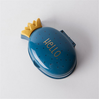 Prijenosna crtana kutija za sapun s ananasom s poklopcem Kupaonska vodootporna posuda za sapun Putna kutija za sapun Kupaonski pribor