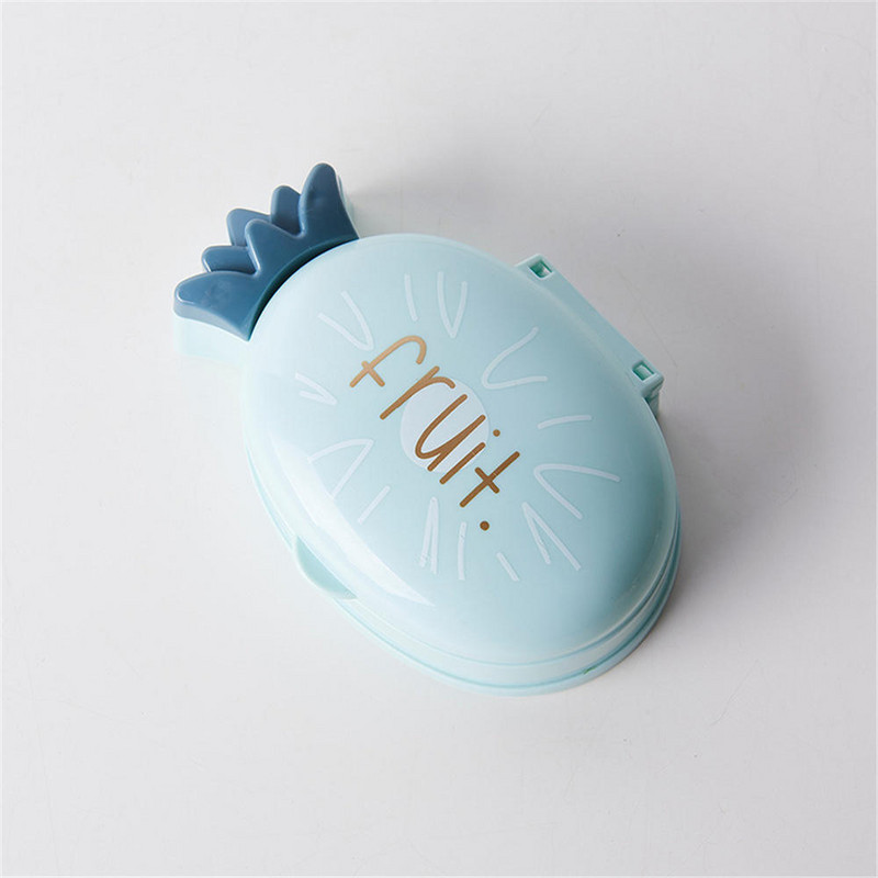 Prijenosna crtana kutija za sapun s ananasom s poklopcem Kupaonska vodootporna posuda za sapun Putna kutija za sapun Kupaonski pribor