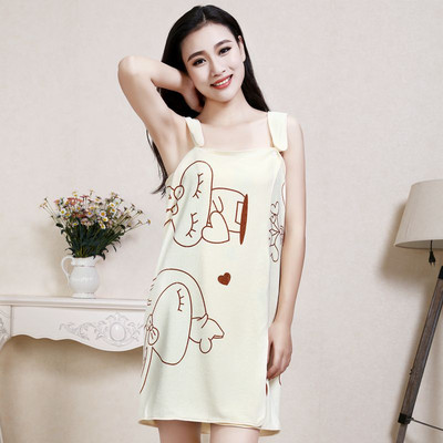 Čarobni nosivi ručnici od mikrovlakana, suknja s naramenicama za kupanje s motivom ljubavnog zeca, za odrasle djevojke, brzosušivi ručnik za kupanje