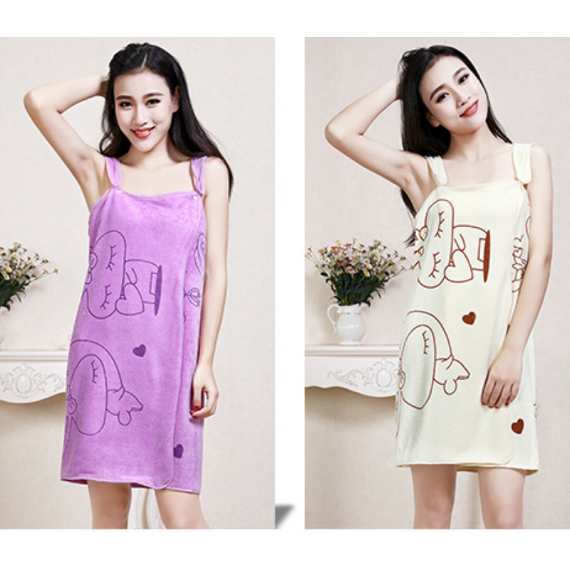 Čarobni nosivi ručnici od mikrovlakana, suknja s naramenicama za kupanje s motivom ljubavnog zeca, za odrasle djevojke, brzosušivi ručnik za kupanje