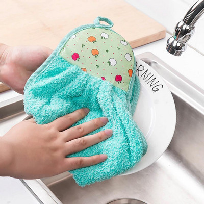 1PCS Кухненска кърпа Деца Възрастни Мека висяща кърпа за ръце Домашно къпане Кухненска водоабсорбираща кърпа torchon de cuisine