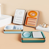 Kreativni veliki dvostruki sapun, plastični držač za sapun, 1 kom posudica za sapun, kutija za sapun s dvostrukim ćelijama, prijenosni držač za sapun bez probijanja