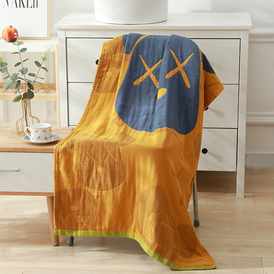 Krāsainas kokvilnas piecu slāņu marles vannas dvielis absorbējošs pieaugušo kokvilnas mājsaimniecības vannas dvielis kokvilnas vannas dvielis absorbējošs pludmales dvielis