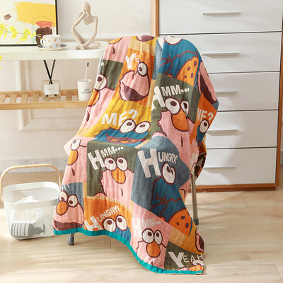 Krāsainas kokvilnas piecu slāņu marles vannas dvielis absorbējošs pieaugušo kokvilnas mājsaimniecības vannas dvielis kokvilnas vannas dvielis absorbējošs pludmales dvielis