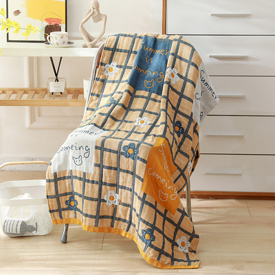 Krāsainas kokvilnas piecu slāņu marles vannas dvielis absorbējošs pieaugušo kokvilnas mājsaimniecības vannas dvielis kokvilnas vannas dvielis absorbējošs pludmales dvielis