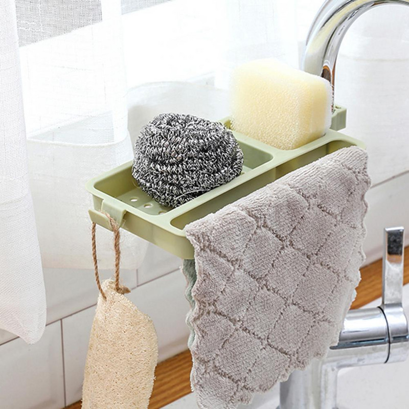 Držač spužve Polica za umivaonik Ventilacija Jednostavna instalacija PP držač za umivaonik za kuhinju